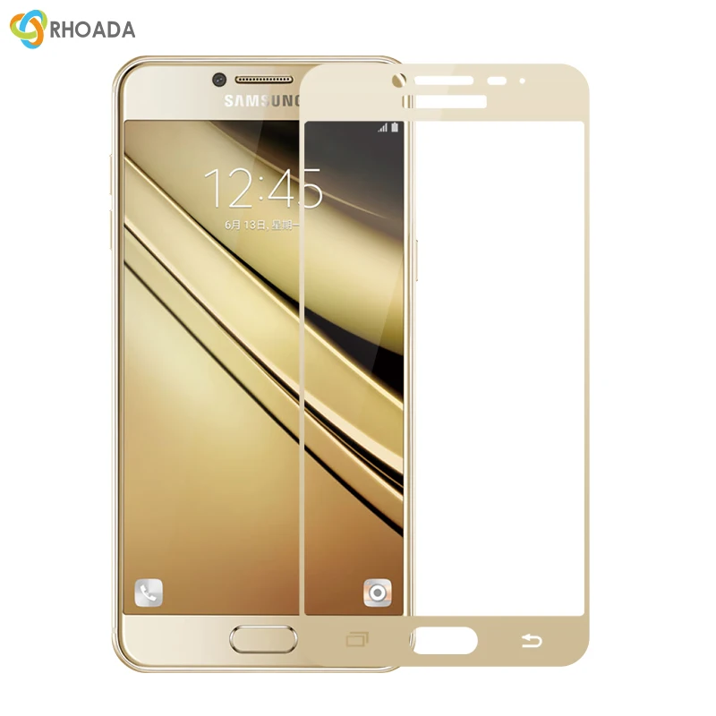 

RHOADA Full Cover Tempered Glass Screen Protector For Samsung Galaxy C5 C7 C9 Pro Armor Film