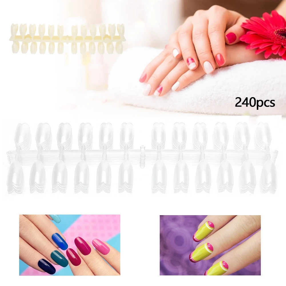 

New 240pcs Nail Art Practice Tips Manicure Polish Gel Color Display Nail Polish Showing Nails Tools