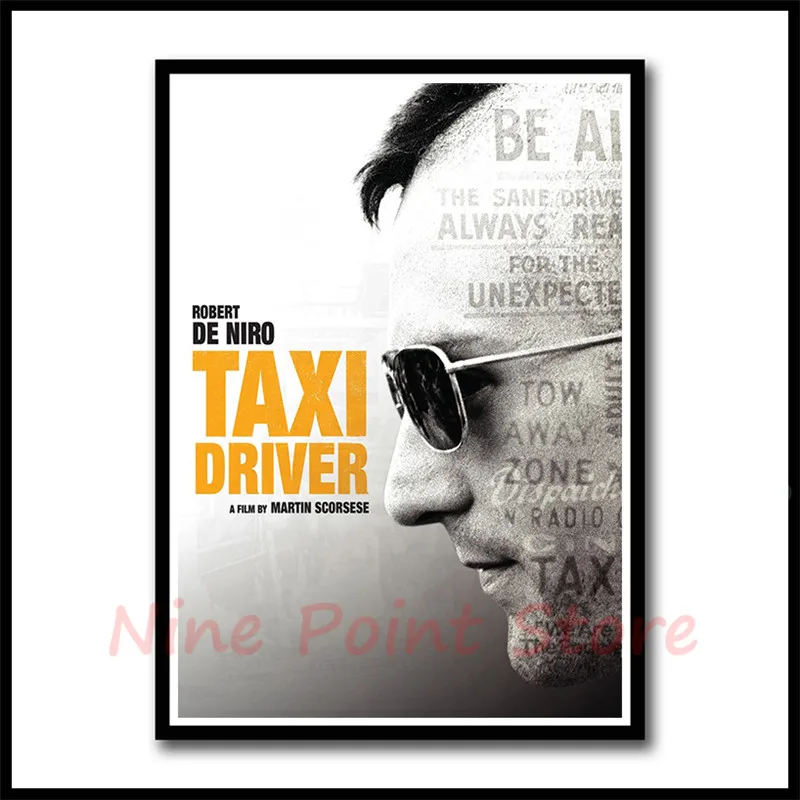 Классический фильм такси водитель Робер де Ниро декоративная живопись белый плакат из крафт-бумаги стикер на стену без рамки