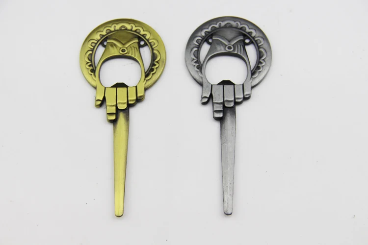 

ZRM 20pcs/lot Song of Ice And Fire Game of Throne bottle opener Keychain Hand Of The King Beer Opener Keyring Lord Jewelry