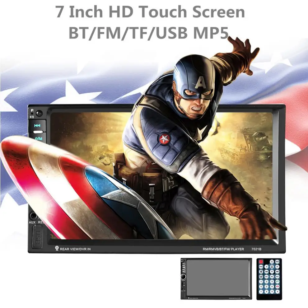 

2 DIN 7 Inch HD Touch Screen Car Audio Stereo MP5 Radio Multimedia Player Bluetooth FM TF USB SD Support Steering Wheel Control