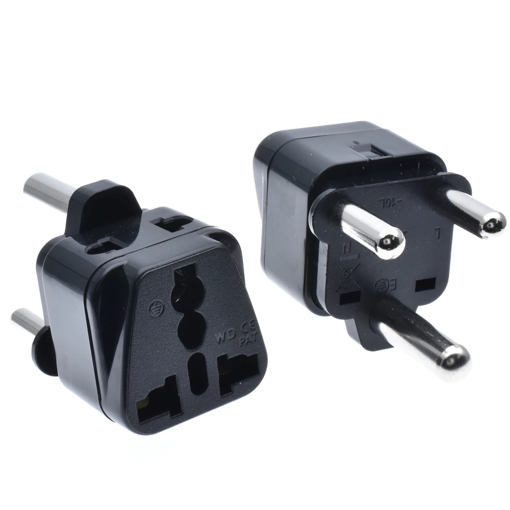 2PCS Portable Universal Plug to (Large) South Africa Plug Adapter Power
