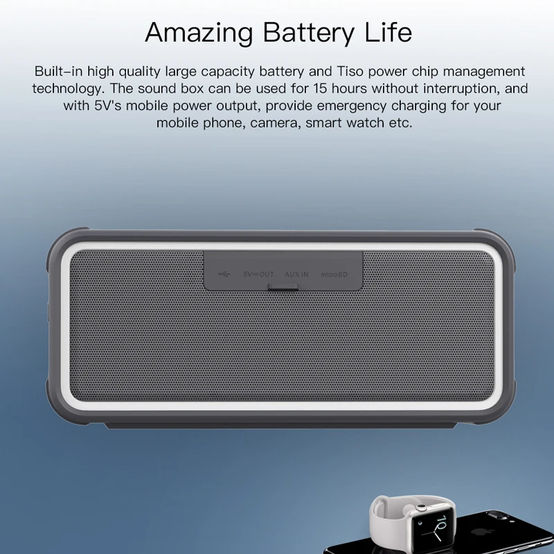 Tiso T15 IPX7 waterproof Bluetooth speaker NFC