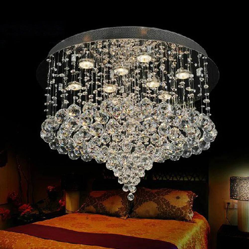 

new round LED crystal chandelier lustre modern living room lights