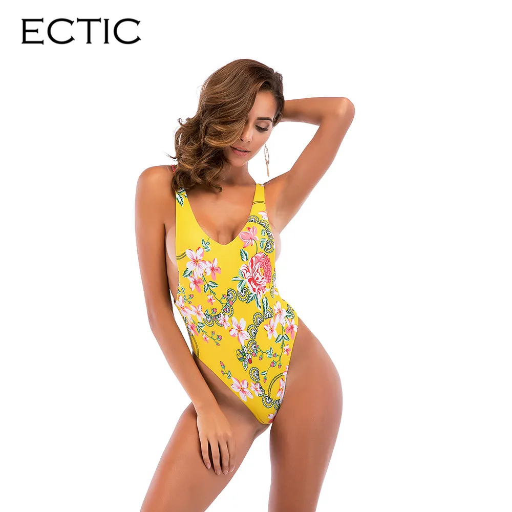 

NEW Style Halter Bathing Suit Push Up Sexy One Piece Floral Swimsuit Women Jumpsuit Bikinis Strapless