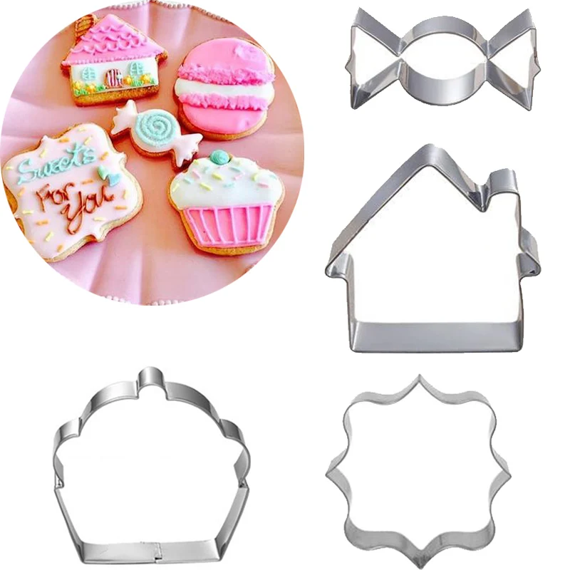 

1pcs patisserie reposteria Baking Candy House Stainless Steel Cookie Cutters Sugar Fondant Cake Decor Tool Cupcake Biscuit Mould