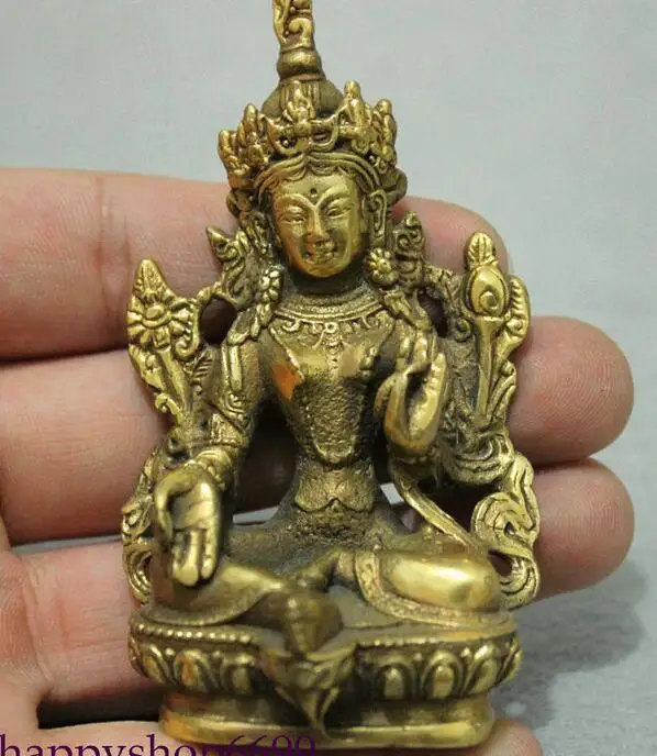 Тибетский буддизм латунь зеленый Tara Mahayana богиня просветления статуя|statue photo|statue