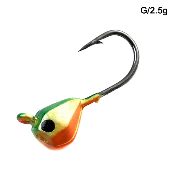 5 Pcs Winter Ice Fishing Hook Lure Mini Metal Bait Fish Head Hook Bait Jigging Fishing Tackle KH889 - Цвет: G 2.5g