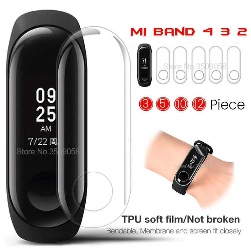 Мягкая защитная пленка для экрана Xiaomi Mi Band 4 3 2 Band3 Band4 смарт браслет не стекло 3/5/10