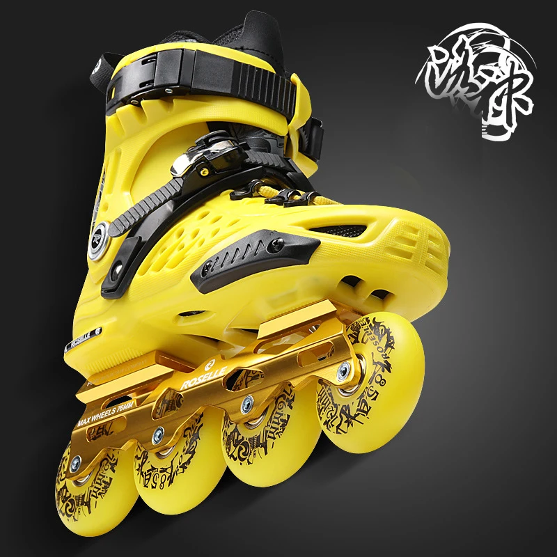 جديد بارد مضمنة المهنية الكبار النساء الرجال سباق التعرج الشريحة الجليد التزلج أحذية تزلج قابل للتعديل قابل للغسل بو عجلات Adulto 3 ألوان