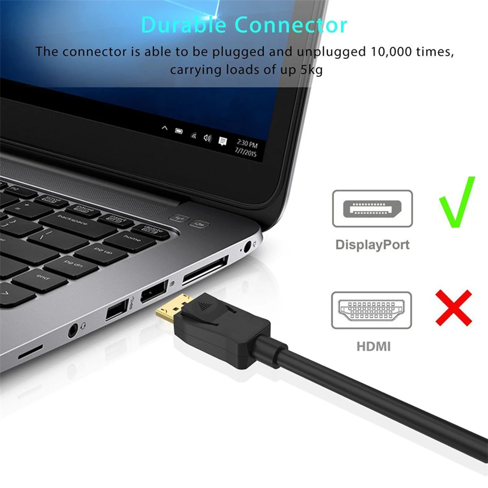 2020 лучший кабель Displayport 1 4 для Видео Аудио В DP к 4K 144 Гц 8K проектора HDTV|Кабели VGA| |