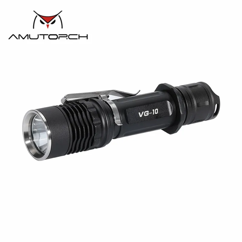 

Amutorch VG10 2017 Newest CREE XM-L2 U4 /XPL-HD LED 12w 1200 lumens powerful portable tactical LED Flashlight 1*18650 flashlight
