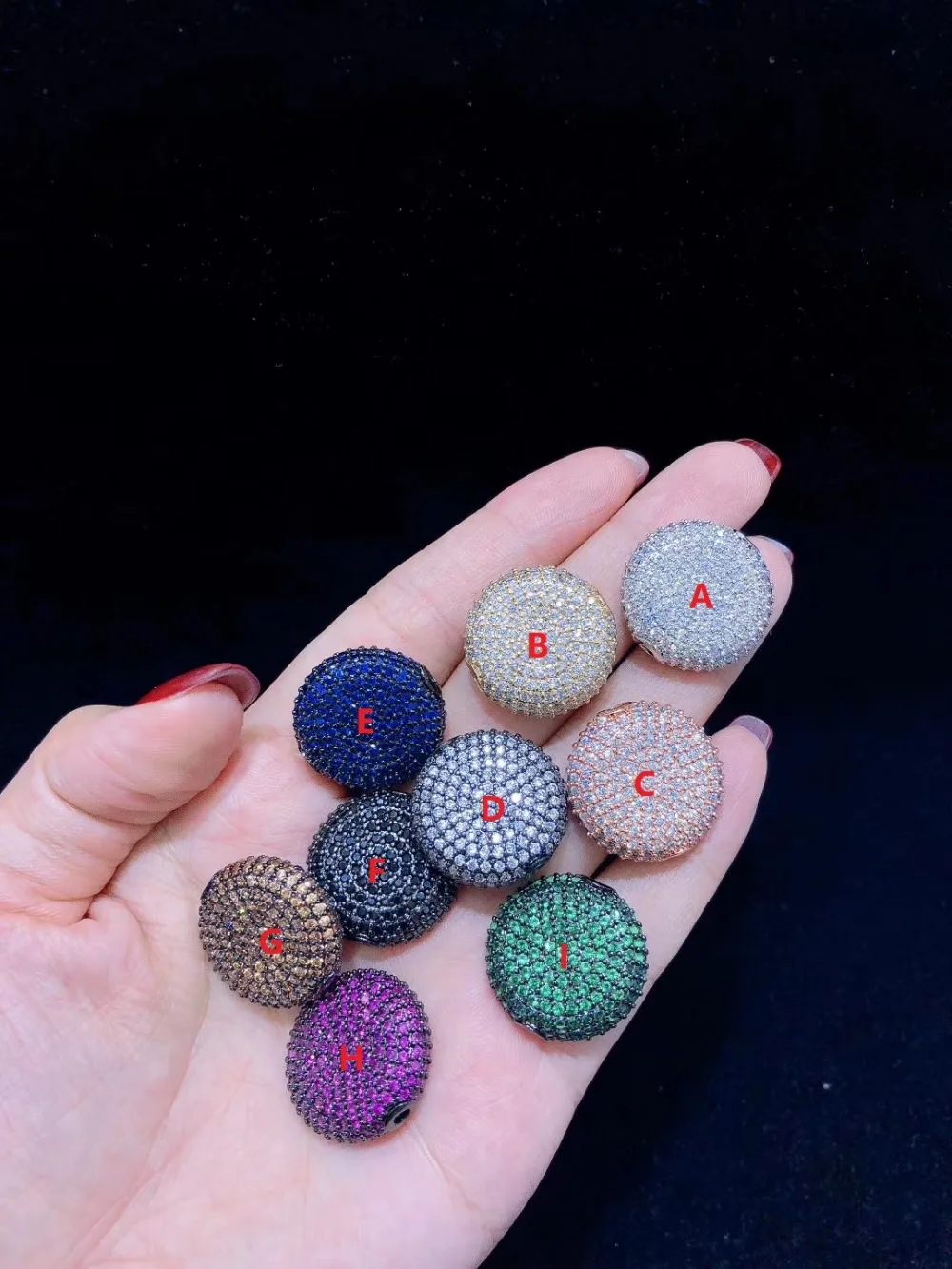 

Y365 High Quality Golden plated Paved CZ Necklace Beads Cubic Zirconia Jewelry Connector DIY Jewellery Making