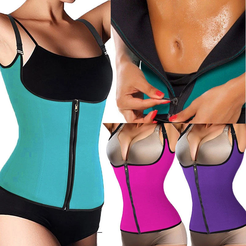 

Sexy Women Neoprene Body Shaper Top Vest Plus Size Zipper Yoga Gym Fitness Running Workout Athletic Belt Tank Top Sportswear