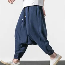 Новинка летние модные мужские повседневные свободные хлопковые льняные брюки размера плюс M-6XL 7XL шаровары брендовые осенние штаны