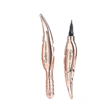 В форме пера крутая Черная Подводка для глаз ручка не окрашенная быстросохнущая Водонепроницаемая жидкая подводка в ручке косметический инструмент для красоты для леди jl0323