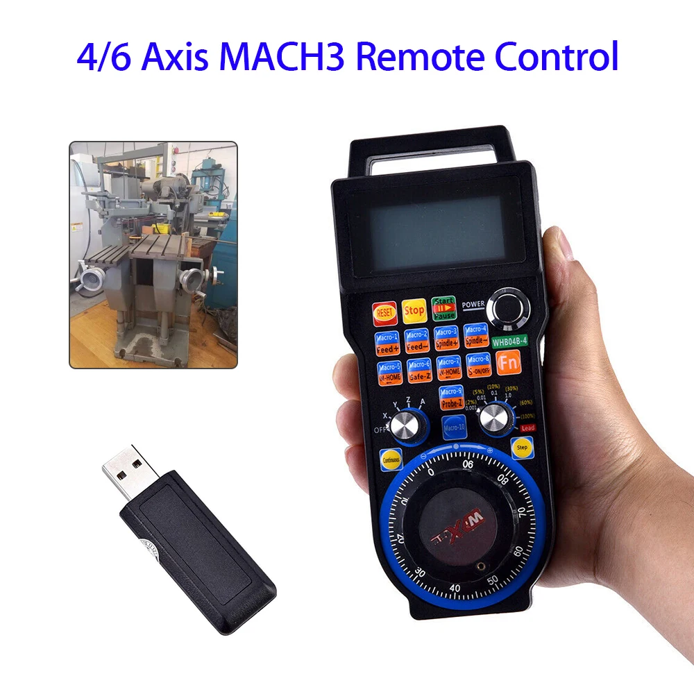 

CNC 4Axis Wireless Mach3 MPG Pendant Handwheel Controller for CNC Machine lathe
