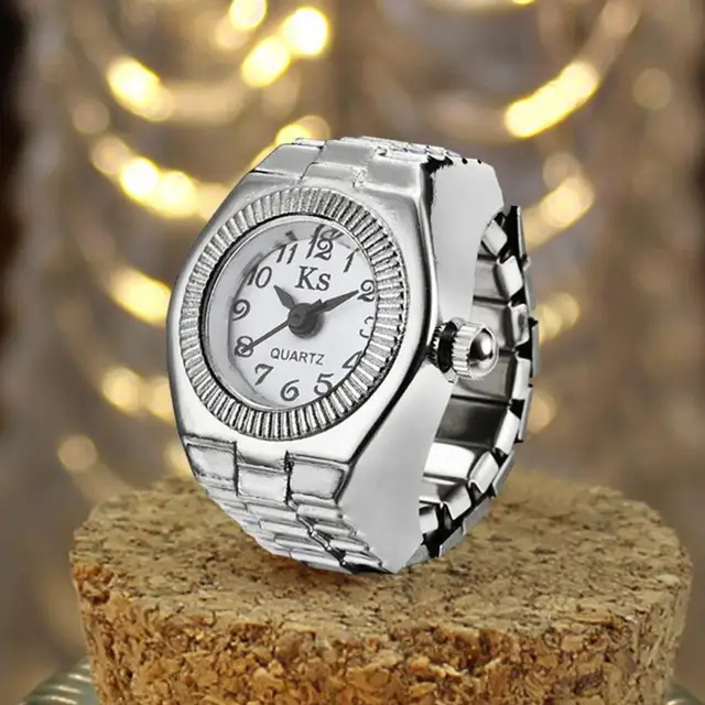 Elastic Quartz Finger Ring Watch Dial Quartz Analog Watch Creative