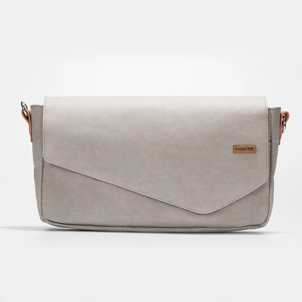 

TIANSE Backpack Storage backpack Gray V-Kraft Washed Kraft Paper Large Pouch Can be washed(30.2*16.6*6)