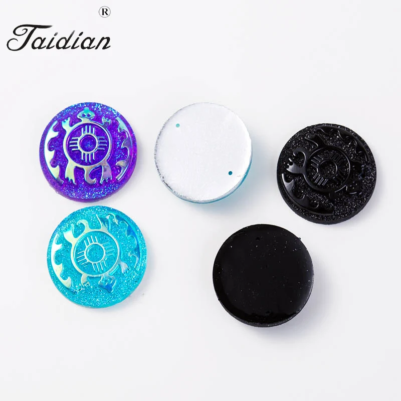 

Taidian First Nation Bead work Flat Back Turtle Sew On Rhinestones with 2 holes Resin stone 25mm 50pieces