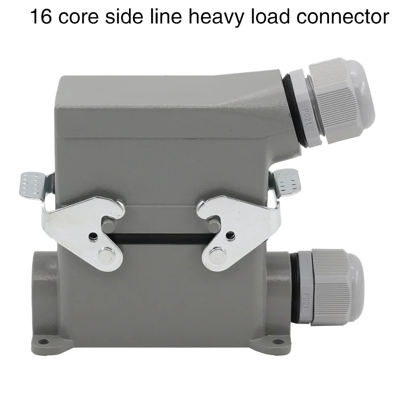 Сверхмощный разъем hdc-he-016 прямоугольный 16 Ядро Высокая база авиационный разъем водонепроницаемый 16A - Цвет: Lateral line