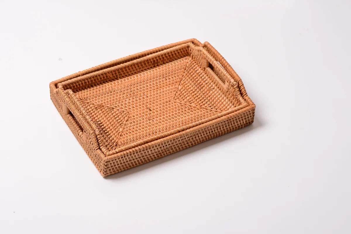 Ручной ротанговый ящик для хранения прямоугольного хлеба набор для пикника фруктов соломы плетеные корзины настольные Предметы закуски