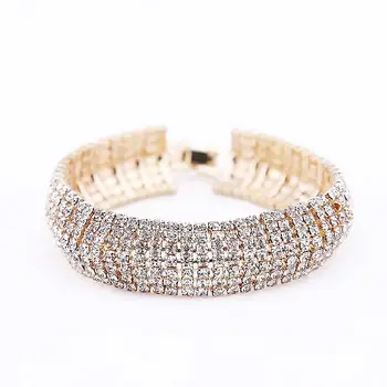 

80pcs/lot seven layers crystal bangle luxury stylish women lady bangle wholesale rhinestone bracelet jewelry bijoux