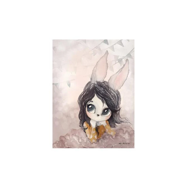 341 54 De Réductionmoderne Lapin Filles Ange Dessin Animé Toile Peinture Pulvérisation Couleur Art Affiche Enfants Bébé Pépinière Chambre