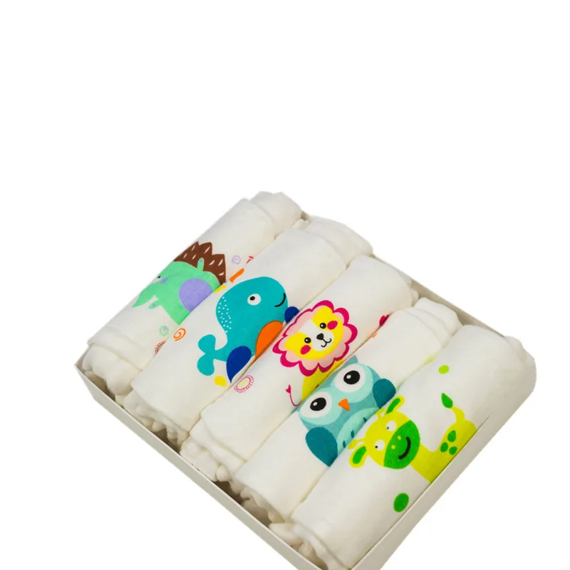 

Pure cotton 6 layers of water wash gauze cartoon children pad back towel baby gauze sucking sweat towel baby