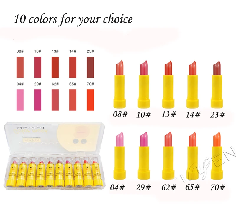 Модная Милая губная помада, профессиональная губная помада для макияжа, блеск для губ, набор, прекрасный портативный, новинка, распродажа, 1(набор), 10 цветов