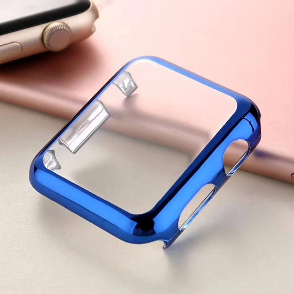 Чехол для apple watch series 6 5 4 3 2 1 защитная пленка экрана аксессуары iwatch band 38 мм 42 40 44