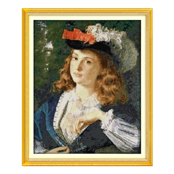 

JoySunday counted cross stitch diy Oil painting girl embroidery DMC14CT11CT cotton needlework livingroom painting
