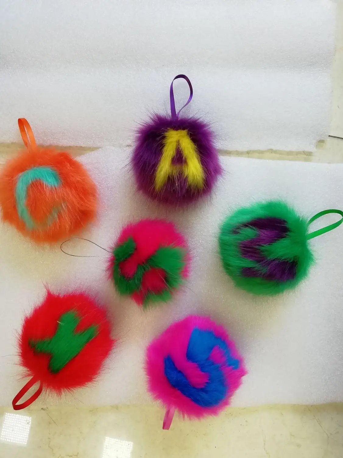 5 шт./партия, Английский алфавит, шарик для волос, DIY, все виды цветных плюшевых шариков, 10 см, искусственный мех