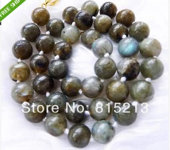 

ddh001246 Lovely!10mm Indian Labradorite Round Necklace