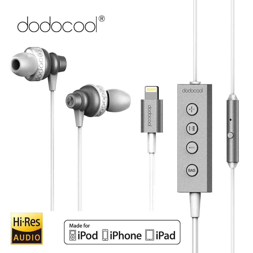 Стереонаушники dodocool MFi с микрофоном наушники высоким разрешением 24 бит для iPhone X