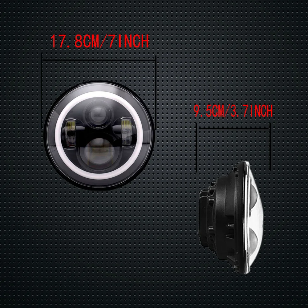 Мотоцикл 7 &quotсветодиодный фары 60 Вт Hi Lo Beam Halo Angel Eye DRL Янтарный указатель поворота