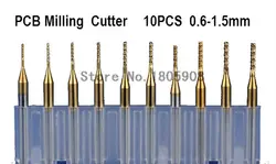 Бесплатная доставка, высшее качество 10 шт. 0.6-1.5 мм PCB фреза, PCB Сверла импортные покрытие олово, покрытие печатной платы фрезерные