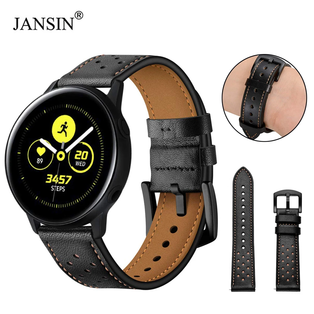 Ремешок для часов из натуральной кожи для samsung Galaxy Active/Galaxy Watch 42 мм спортивный ремешок S2 20 мм быстросъемный ремешок для часов