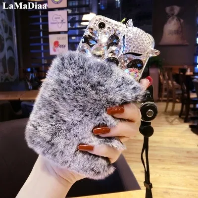 Роскошные мягкие чехлы из натурального кроличьего меха для Samsung GA3 A5 A7 2017 A9 A8 A6 PLUS