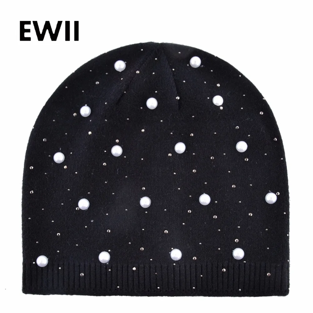 

Winter beanie hats for women skullies ladies knitted beanies caps women pearl warm hat girl fashion crochet cap gorras mujer