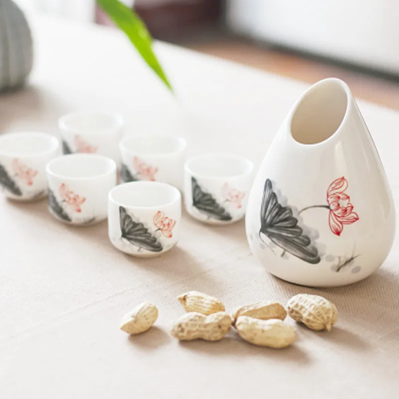 7 керамический арахис горшок чашки японский Флагон ликер дома Кухня чашки Посуда для напитков вино винтаж духи колбы офисная кружка подарок