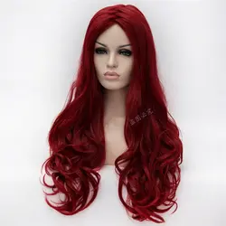 Ядовитые плюща 70 см винно-красные длинные волнистые косплей парик термостойкий косплей костюм парик