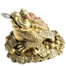 Feng Shui trzech nogach pieniądze dla żaba Fortune mosiądz ropucha Figurin chiński monety metalowe rękodzieło dekoracja wnętrz prezent akcesoria do dekoracji