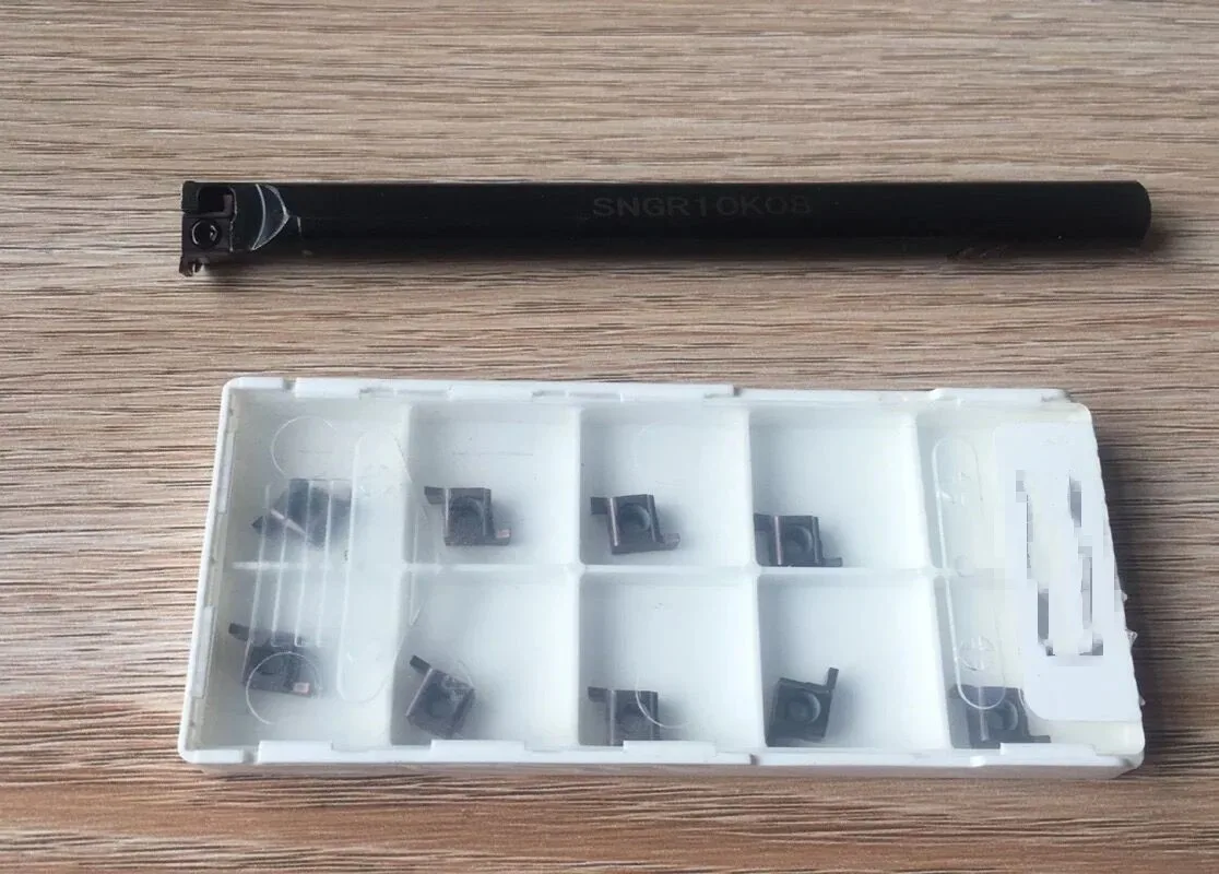 

11PCS /let CNC Small aperture slot lathe tool.8MM SNGR080J07 10pcs Inserts 7GR100
