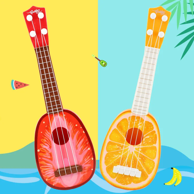 

Children's Simulation Fruit Guitar Early Education Instrument MINI Can Play Four-string Toy Ukulele Kindergarten Music Gift