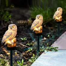 LedSolar Power Outdoor Garden Waterproof Owl Stake Lawn Light Exterior Night Lights Owl Shape Solar Powered Energia Lamp xiaomi