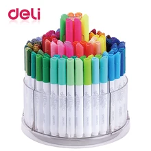 Deli 1 шт акварельные ручки 100 цветов/коробка художественные канцелярские принадлежности Водные цветные маркеры легко стираемые Рисование маркер для рисования ручка