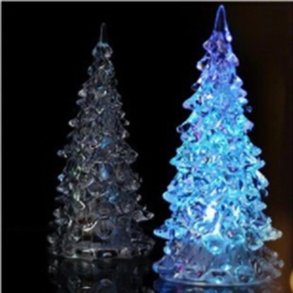 

1pc Colorful Luminous Fairy Color LED Night Light Lamp Christmas Tree Ornament Acrylic Xmas Creative Table Home Decoration