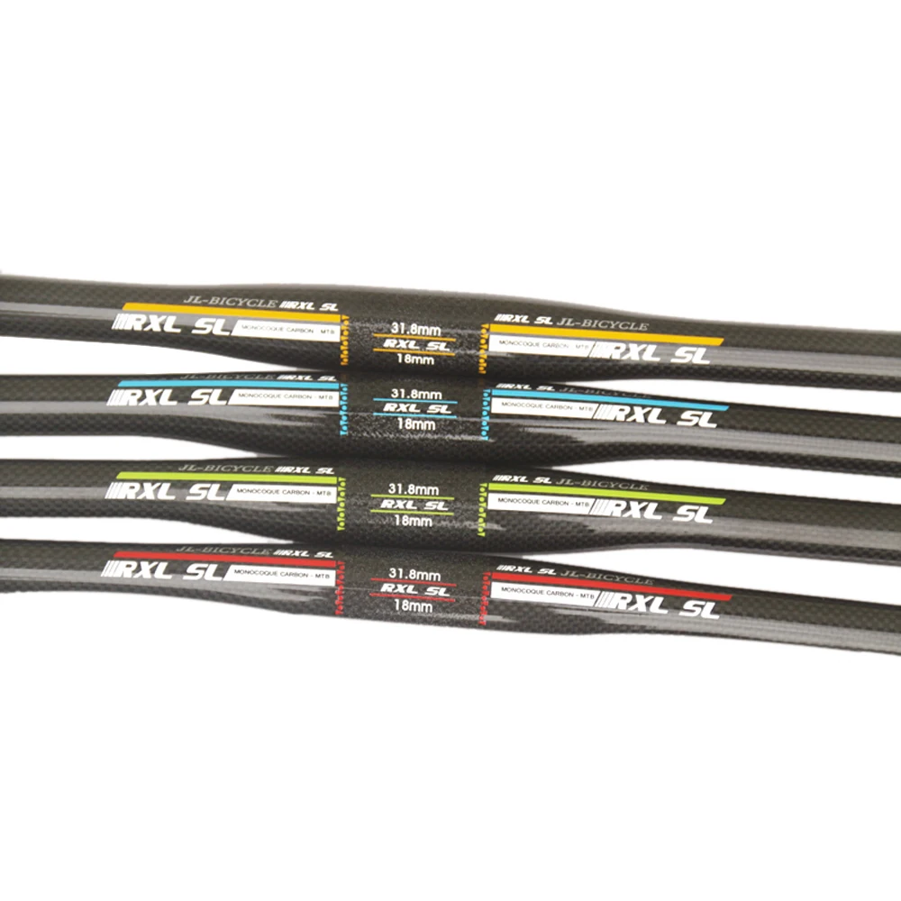 RXL SL Bicycle Carbon MTB Handlebar 601-700mm 3K Glossy RedYellowBlueGreen Bicycle Accessories Horizontal Handlebars (7)