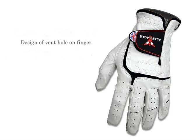 PLAYEAGLE Мужская натуральная кожаная перчатка для гольфа дышащие Нескользящие износостойкие перчатки для гольфа из овчины с левой рукой 5 шт./партия